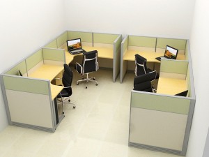 4 Workstation L-Shape Desk photo-2