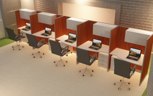 cluster of 5 wooden partition